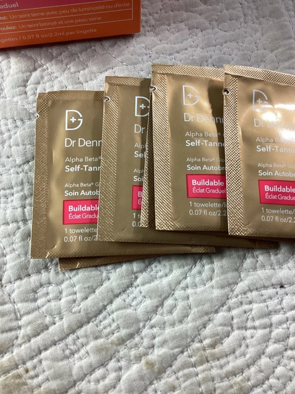Dr Dennis Gross Alpha Beta Glow Pad Self-Tanner For Face Glow*20 Towelettes*NIB